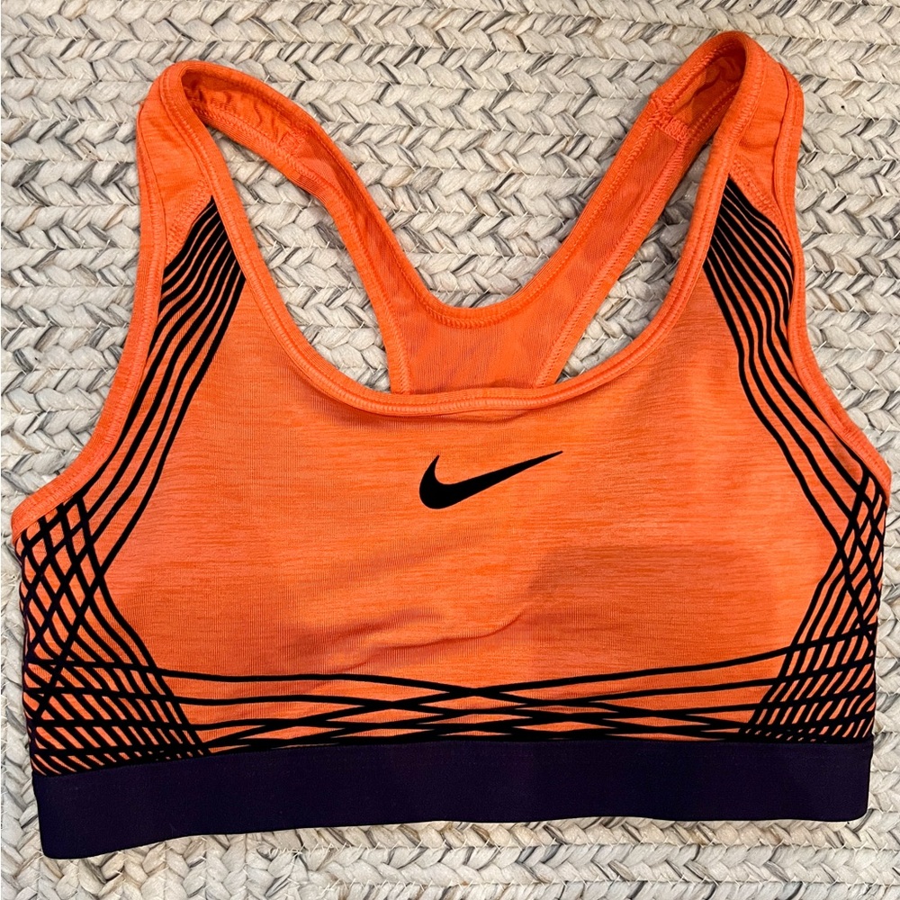 Nike Dri-FitSports Bra - orange & dark purple Small - Picture 3 of 5